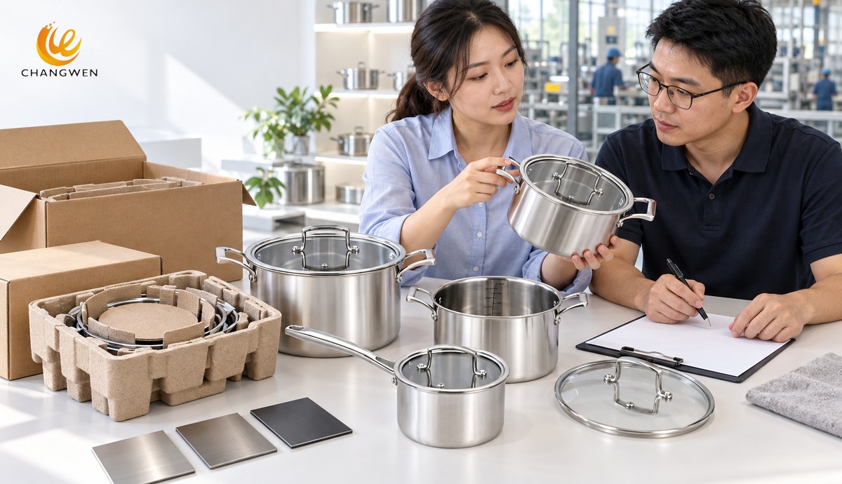 Planejamento de embalagem OEM para utensílios de cozinha em aço inoxidável